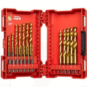 SHOCKWAVE™ RED HEX™ Titanium Drill Bit Set 19pcs/set