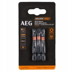 Ballistic Impact Screwdriver Bit 50 mm HEX5 – 3pcs/card